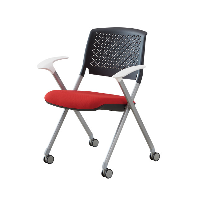 Irodai szék görgőkkel Összecsukható műanyag és szövet háttámla Kiváló minőségű iskolai szék
