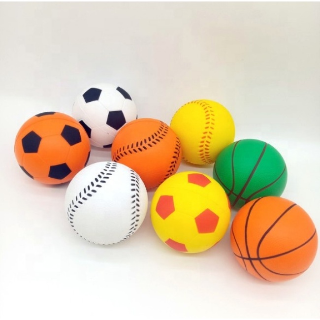 Aranyos testreszabott logós habos játék kerek alakú pu hab kosár futball anti stressz labda