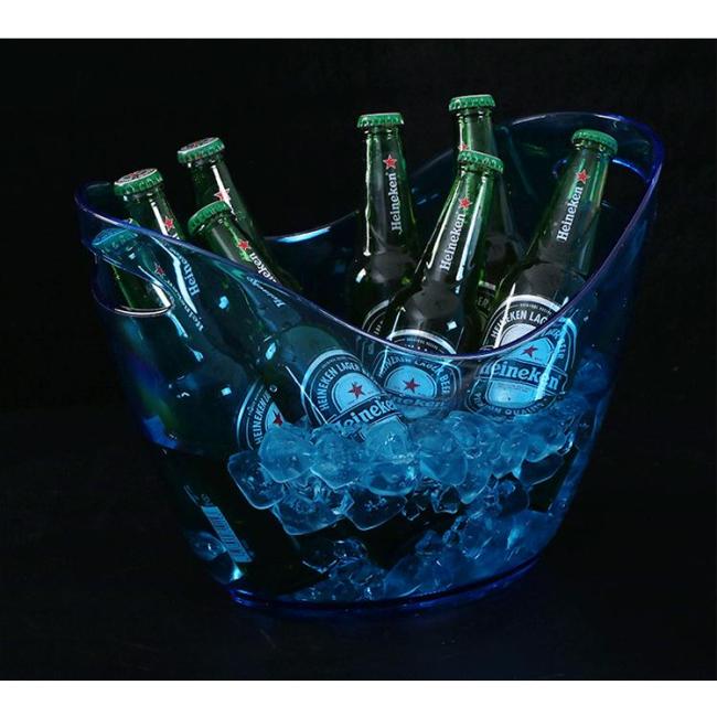 Balde de gelo de plástico de cerveja de acrílico personalizado com várias cores