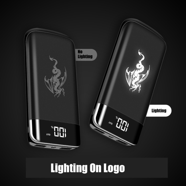 10000mah Wireless Power Banks With Glowing Led Logo Led Digital Display Use For Universal Smart Phone