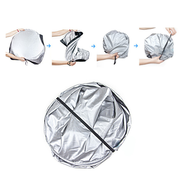 Összecsukható ezüst fényvisszaverő ablak UV védőpajzs esernyő szélvédő védő napernyő védő autó napernyők