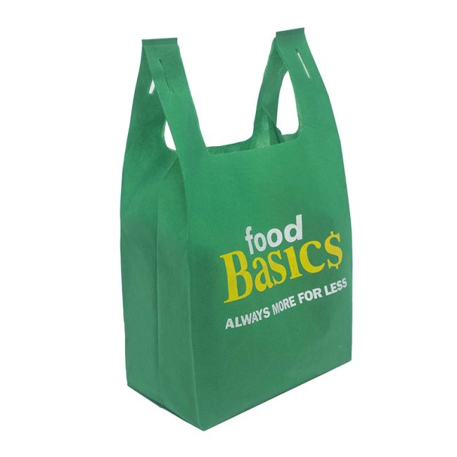 Gyári egyedi logó Környezetbarát újrafelhasználható szupermarket Bevásárlótáska Nem szőtt pólótáska