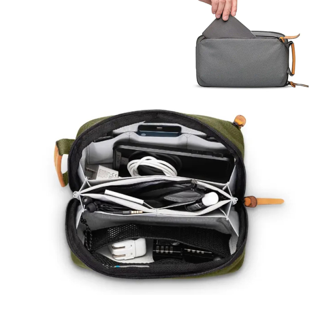 Портативная дорожная сумка-органайзер для хранения кабелей и электроники