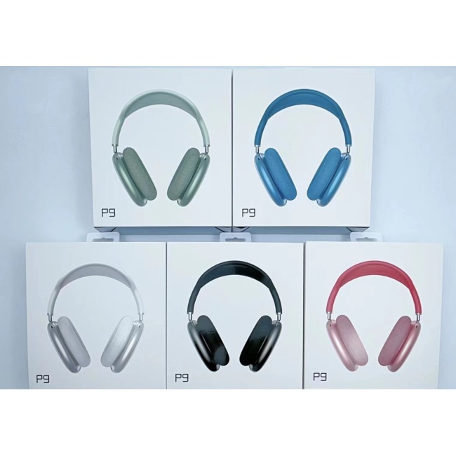 Auriculares inalámbricos P9 sobre la oreja, auriculares estéreo de alta fidelidad con micrófono, auriculares deportivos Bt 5.0 para videojuegos