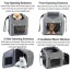 Dog Bike Basket, Expandable Soft-Sided Pet Carrier Backpack with 4 Open Doors, 4 Mesh Windows for Medium Dog Cat Puppies
