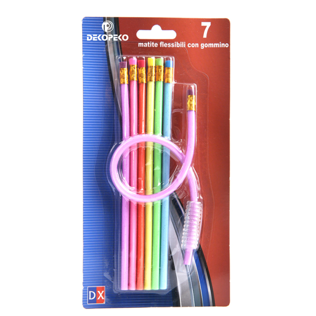 Rugalmas Soft Bendy többszínű csíkos ceruza radírral diákoknak vagy gyerekeknek