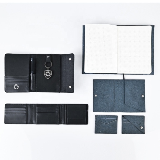 Újrahasznosított bőr dokumentummappa portfólió notebook pénztárca útlevéltartó ajándékkészletek
