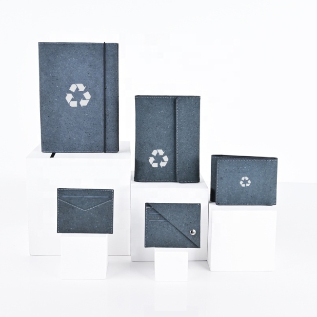 Recycled leather document folder portfolio notebook wallet passport holder gift sets