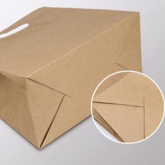 custom wholesale kraft paper takeaway die cut handle paper bag for fast food packaging