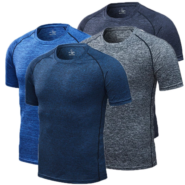 Camisas atléticas de malla de ajuste seco para hombres personalizados Camiseta de entrenamiento de entrenamiento elástico Ropa deportiva para hombres