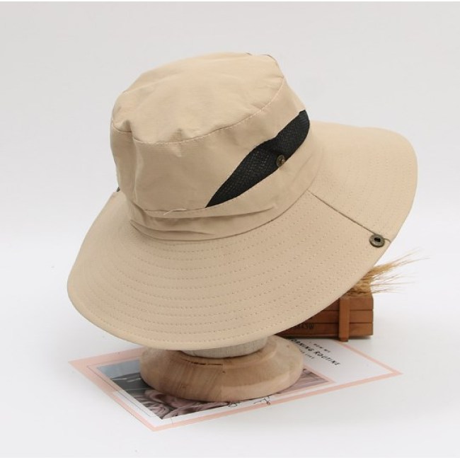 Outdoor UV Protection Fishing Bucket Hats Wide Brim Windproof Foldable Beach hat