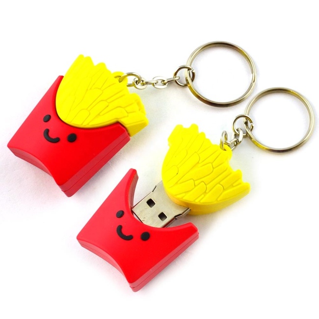 Egyedi promóciós ajándékok 3D PVC aranyos USB-meghajtó tartó kulcstartó kulcstartó