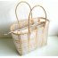 Big and small vacation wedding gift bag transparent plastic woven basket bag leisure beach hand bags tote for women