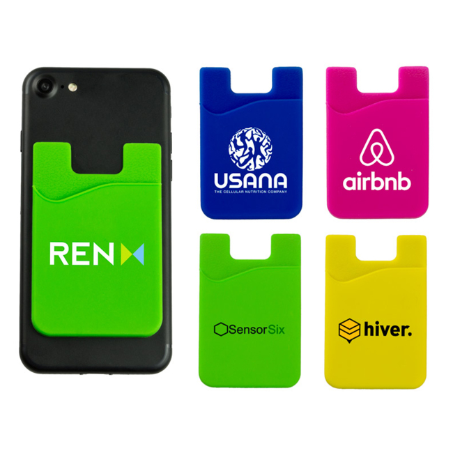 Силиконовый держатель для карт мобильного телефона с логотипом, подставка для мобильного телефона, держатель для кредитных карт