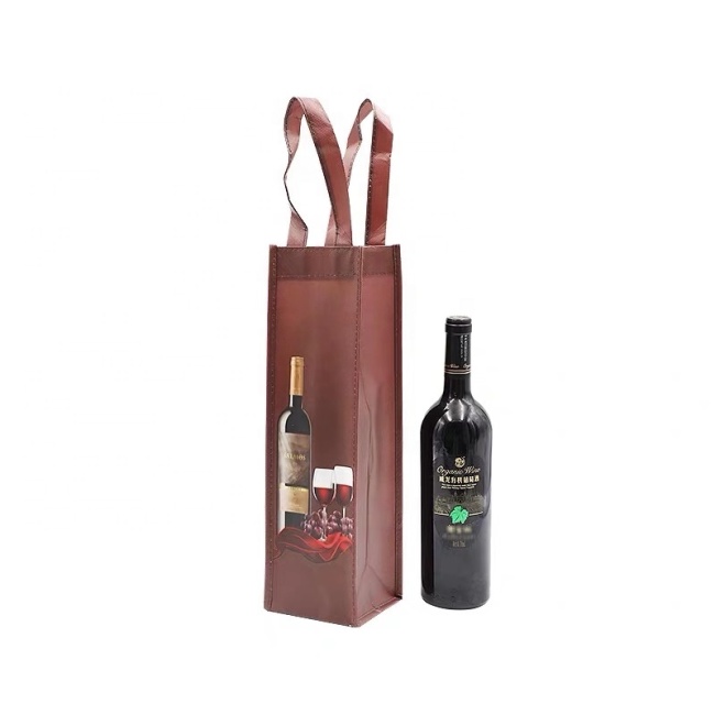 Huahao egyedi divat hordható egyetlen 2 4 6 palackos boros nem szőtt bortáska logóval