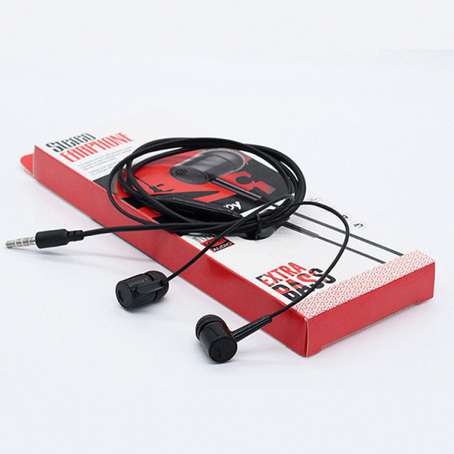 Auriculares con cable de 3.5mm D21In auriculares con cable con micrófono auriculares estéreo de graves Control deportivo en línea para teléfonos
