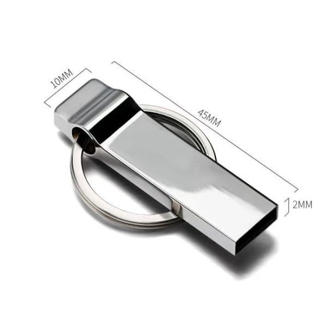 Egyedi logó Hordozható USB Flash vízálló, nagy sebességű USB pendrive USB fém 128 GB U Lemezmemória memóriakártya kulcstartóval