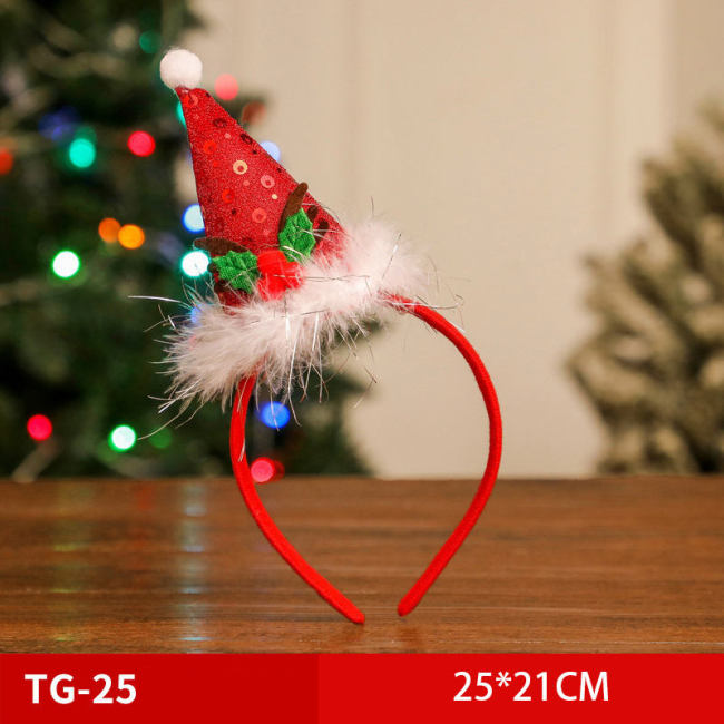 wholesale navidad 2022 vacaciones navidad accesorios para el cabello cabeza de árbol de navidad sombrero toppers mujeres santa sombrero decoración de navidad