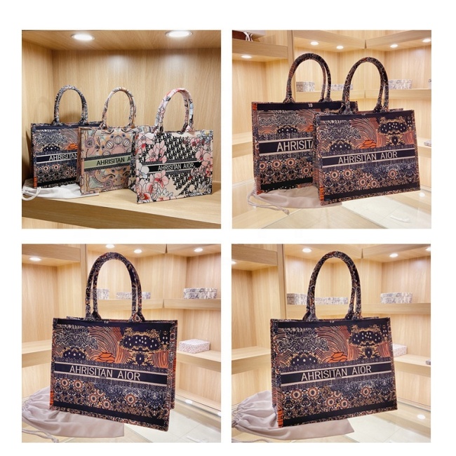Hot Sell Designer Women Trend Decorative Pattern Shoulder Canvas Tote Handbags Canvas Big Tote Bag