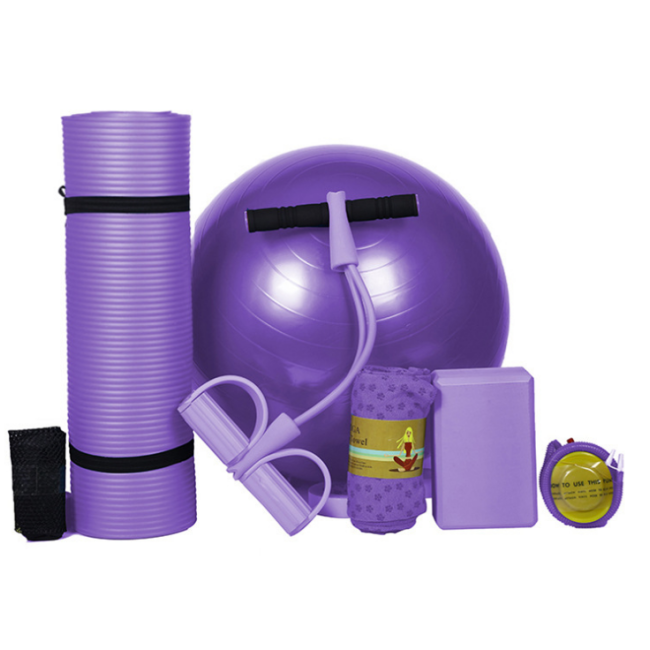 Индивидуальный логотип складной циновка для йоги пилатес набор спортивные аксессуары для упражнений 5 шт йога кирпичный шарик