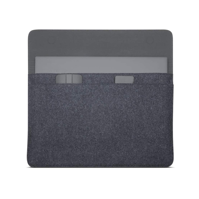 Bolsa para laptop de feltro de 14 polegadas Bolsa para documentos de computador notebook Bolsa com capa de couro
