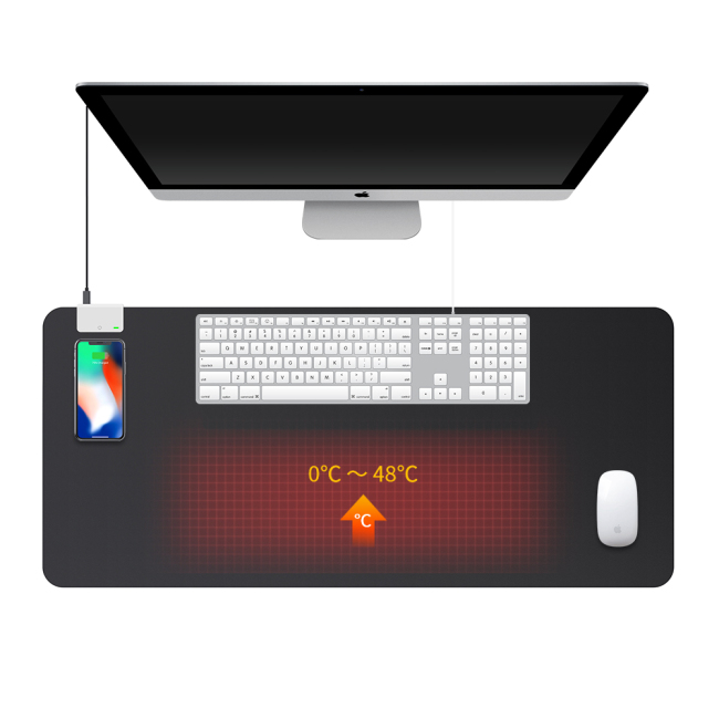 Многофункциональный теплый коврик для мыши с подогревом, беспроводное зарядное устройство Qi, беспроводная зарядка, настольные коврики для клавиатуры ноутбука