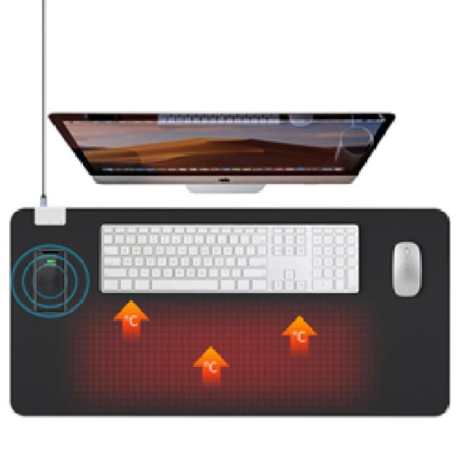 Mouse pad multifuncional aquecido para escrita quente, carregador sem fio Qi, carregamento sem fio, mesa, notebook, teclado
