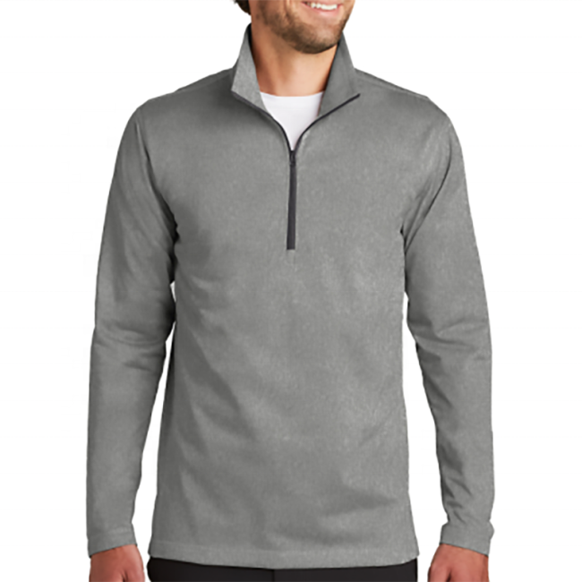 Outdoors Workwear Gray Quarter Zip Golf Pullover Polar Fleece Staff Team Sweatshirt Elastic Cuffs 1/4 Zip Jacket