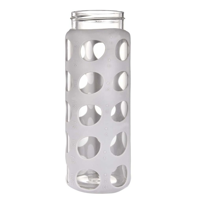 Tazas de cristal de encargo del vaso de café del agua del batido del claro del logotipo 600ml con la tapa de cristal de la bóveda y la paja de cristal