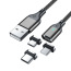 3 In 1 Led Magnetic Charging Cable For Iphone Samsung Android Charger Usb Cable Fast Charging Type C Data Cable