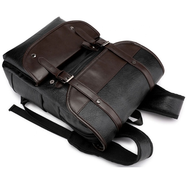 Mochilas de negocios de cuero PU, bolsos retro impermeables, mochilas para ordenador portátil de viaje