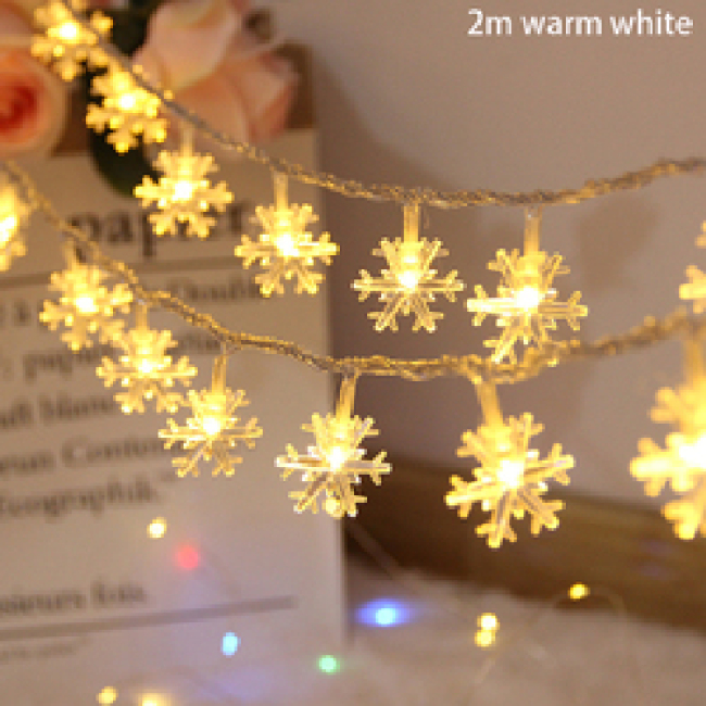 Floco de neve de LED Cordão de luz de Natal Decoração para árvore de Natal Guirlanda Ornamento para decoração de casa Suprimentos para festas Presente de Natal