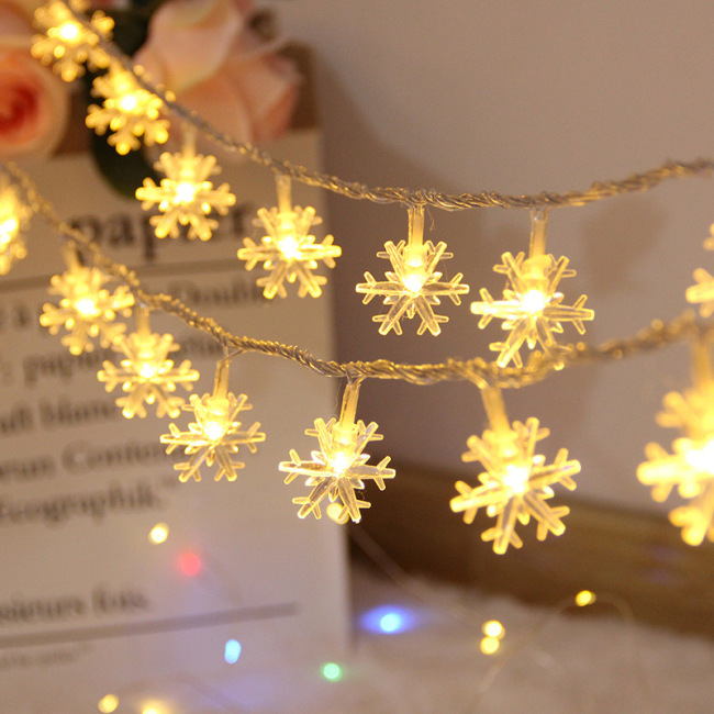 LED Snowflake Christmas String Light Merry Christmas Tree Decoration Garland Home Decor Ornament Party Supplies Xmas Gift