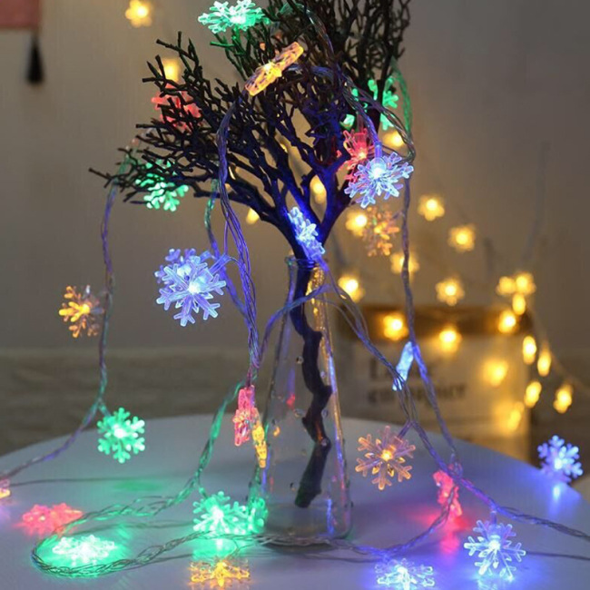 Светодиодная Рождественская гирлянда со снежинками, украшение для рождественской елки, гирлянда, домашний декор, украшение для вечеринок, рождественский подарок