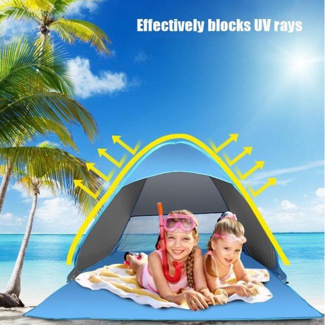 Abrigo solar portátil ao ar livre pop up barracas de praia de abertura automática rápida dobrável amostra grátis