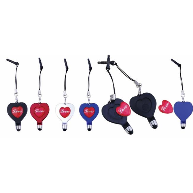 Mini design heart shape wedding gift pen stylus with string for girl tool