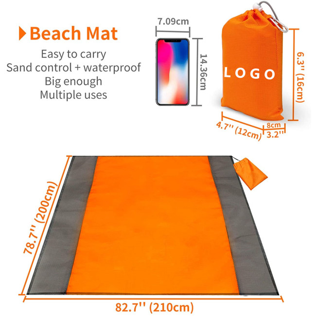 Hordozható, könnyű, vízálló, összecsukható strandszőnyeg, homokálló pikniktakaró 4-7 felnőtt részére nyári kempingtúrázáshoz
