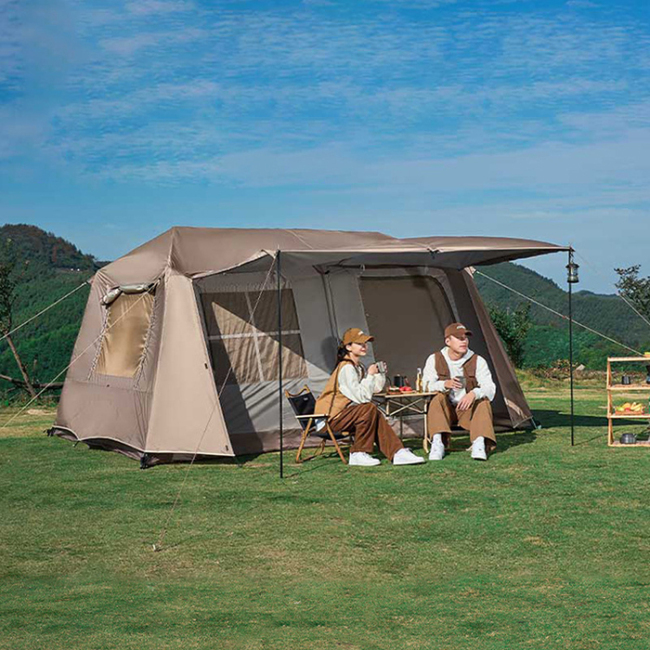 Hot Ale Kültéri glamping kemping két hálószobás egy nappalis utazási családi sátor automata