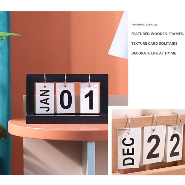 Деревянный ручной перекидной настольный календарь многоразовый винтажный настольный календарь блок-календарь для украшения офиса, домашнего стола DIY, планировщик
