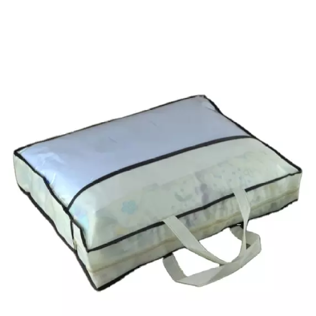 Heavy Capacity Tote Non-Woven PVC Pillow Storage Bag Quilt Packaging Bag Home Textile Dust Bag with Zipper