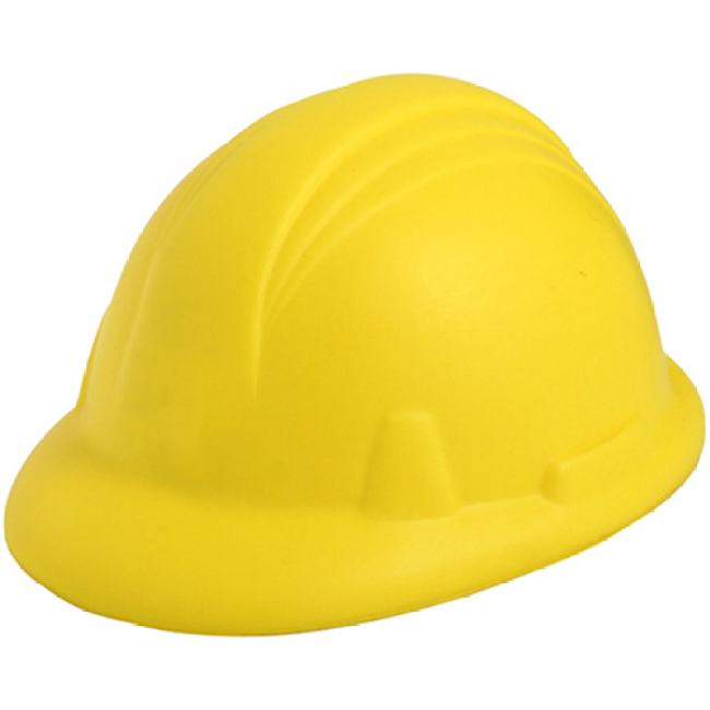 Custom Printed Safety Helmet Shape Anti PU Stress Balls With Logo