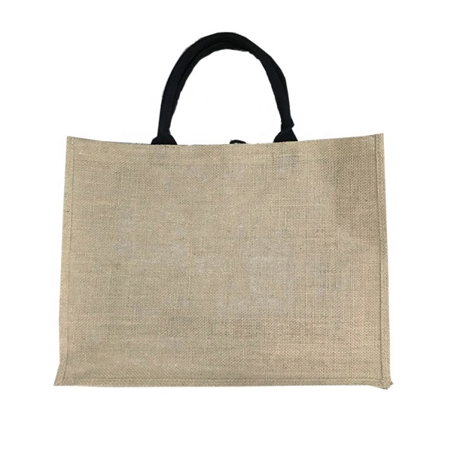 Fashion jute tote bag with custom logo Wholesale Cheap