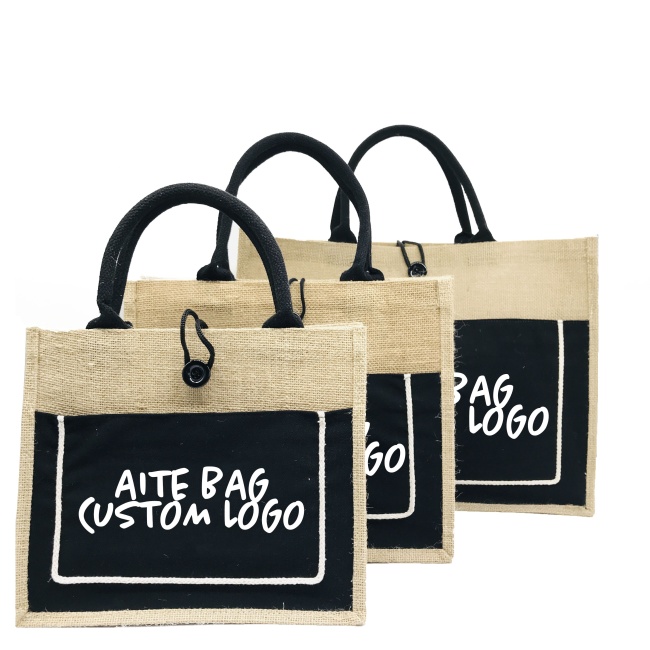 Модная джутовая сумка с логотипом на заказ оптом дешево