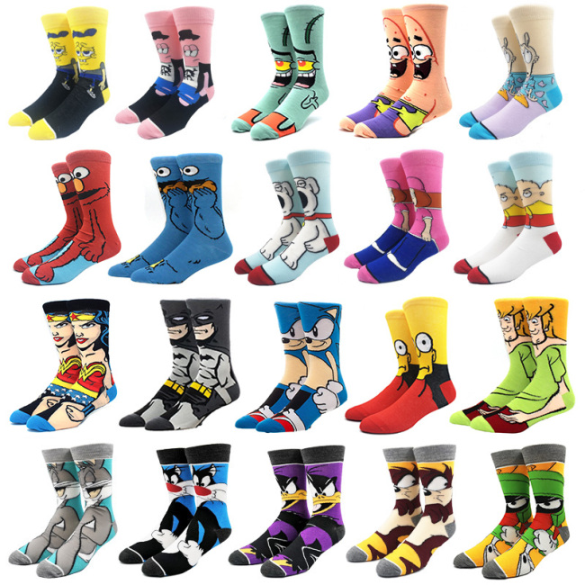 Лидер продаж, индивидуальный дизайн, забавные носки Marvel в стиле аниме, забавные носки, милые новинки, женские и мужские хлопковые носки с героями мультфильмов