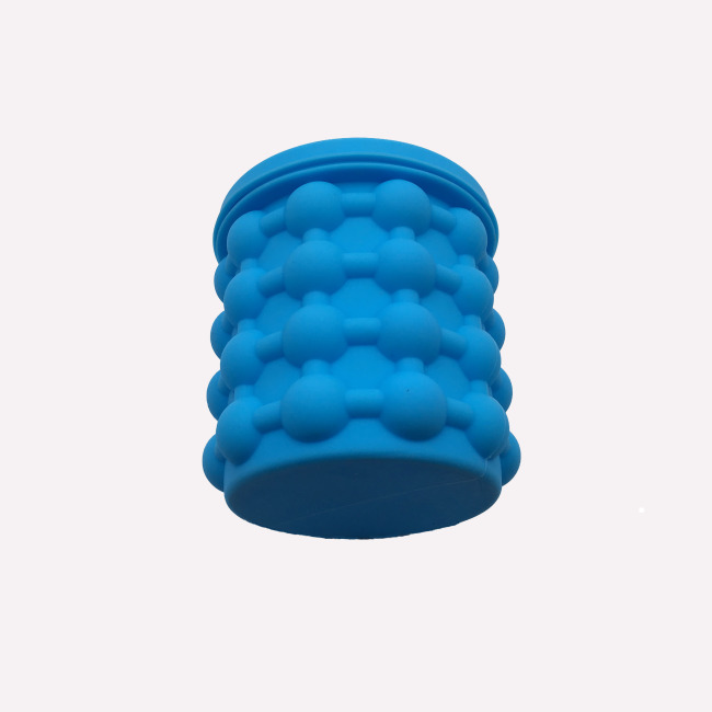 Портативное силиконовое полукруглое компактное ведерко для льда для льда, цилиндрическая форма для изготовления кубиков льда с крышкой, синий, красный цвет