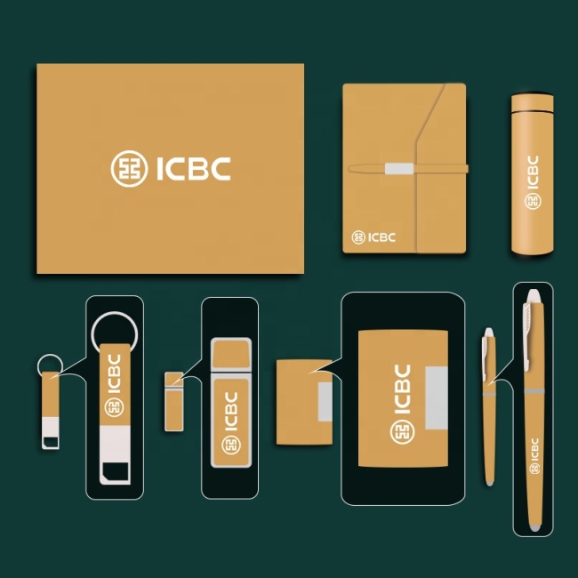 New product ideas 2022 2023 corporate gifts custom logo a5 loose-leaf notebook with pen gift set with vaccum flask USB keyring