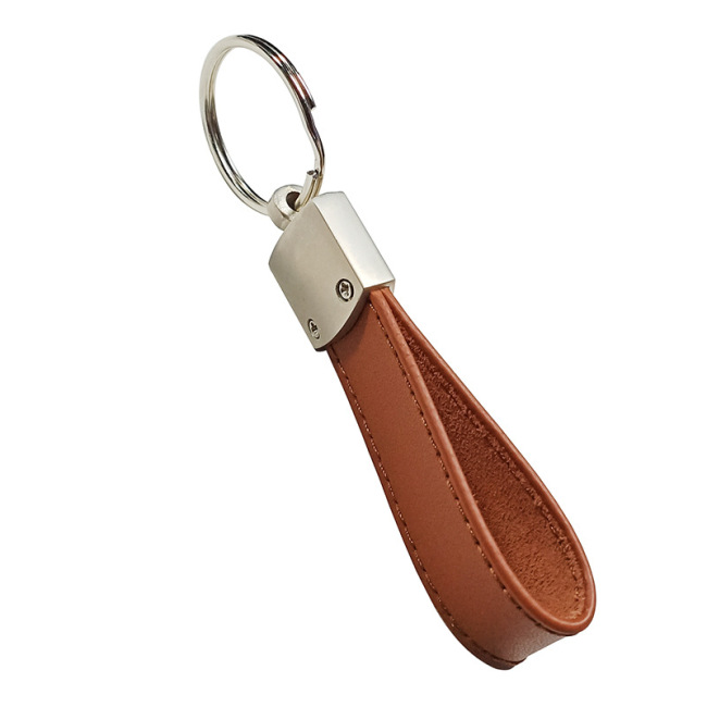 Light weight blank design fashion customized metal custom designer keyring key chains ring bulk leather keychain