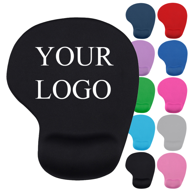 Tapete de rato com logotipo de promoção sublimação mesa em branco borracha pvc impressão logotipo descanso de pulso eva mousepad