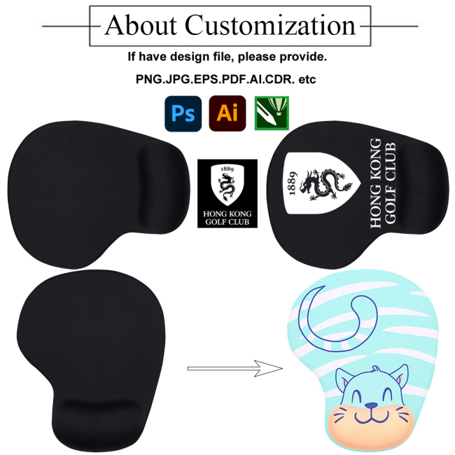 Mouse Pad With Promotion Logo Sublimation Blank Desk Rubber PVC Printing Logo Wrist Rest Eva Mousepad