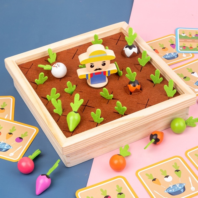Монтессори красочная редис головоломка игрушка прочный развивающий овощ морковь тренировки памяти игрушки для детей подарки